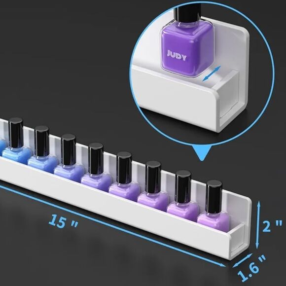 NIUBEE 6 Pack Nail Polish Rack Wall‎ Mounted white/NIB - Picture 4 of 5